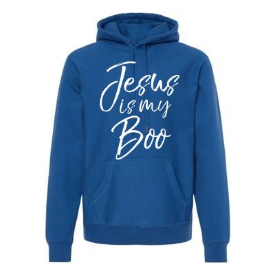 Funny Halloween Christian Ghost Pun Cute Jesus Is My Boo Gift Premium Hoodie