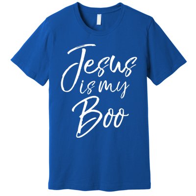 Funny Halloween Christian Ghost Pun Cute Jesus Is My Boo Gift Premium T-Shirt