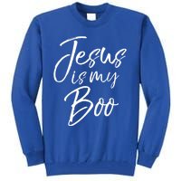 Funny Halloween Christian Ghost Pun Cute Jesus Is My Boo Gift Tall Sweatshirt