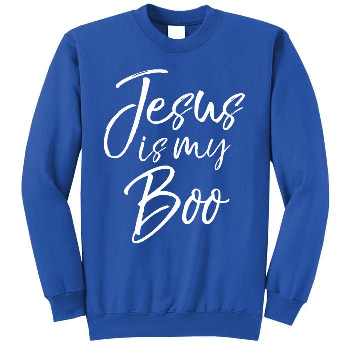 Funny Halloween Christian Ghost Pun Cute Jesus Is My Boo Gift Tall Sweatshirt