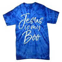 Funny Halloween Christian Ghost Pun Cute Jesus Is My Boo Gift Tie-Dye T-Shirt