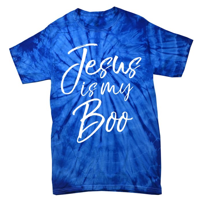 Funny Halloween Christian Ghost Pun Cute Jesus Is My Boo Gift Tie-Dye T-Shirt