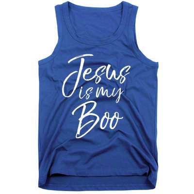 Funny Halloween Christian Ghost Pun Cute Jesus Is My Boo Gift Tank Top