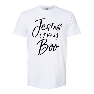 Funny Halloween Christian Ghost Pun Cute Jesus Is My Boo Gift Softstyle CVC T-Shirt