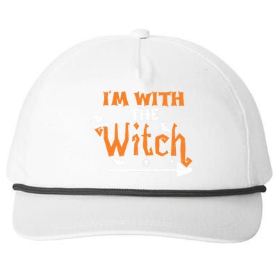 Funny Halloween Couple: Im With The Witch Snapback Five-Panel Rope Hat