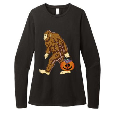 Funny Halloween Costume Bigfoot Pumpkin Lovers Fans Womens CVC Long Sleeve Shirt