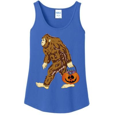 Funny Halloween Costume Bigfoot Pumpkin Lovers Fans Ladies Essential Tank