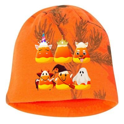 Funny Halloween Candy Corn Ghosts Witch Costume Kati - Camo Knit Beanie