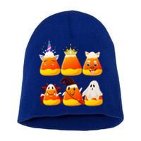 Funny Halloween Candy Corn Ghosts Witch Costume Short Acrylic Beanie