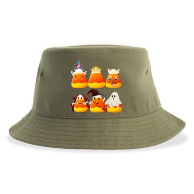 Funny Halloween Candy Corn Ghosts Witch Costume Sustainable Bucket Hat