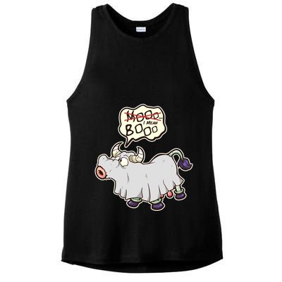 Funny Halloween Cow Moo I Mean Boo Ladies PosiCharge Tri-Blend Wicking Tank