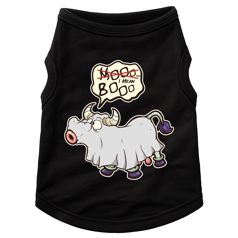 Funny Halloween Cow Moo I Mean Boo Doggie Tank