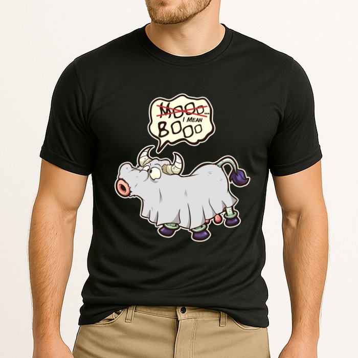 Funny Halloween Cow Moo I Mean Boo Performance Shirt