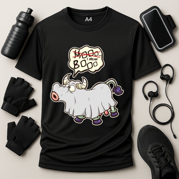 Funny Halloween Cow Moo I Mean Boo Performance Shirt