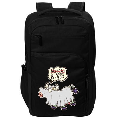 Funny Halloween Cow Moo I Mean Boo Impact Tech Backpack