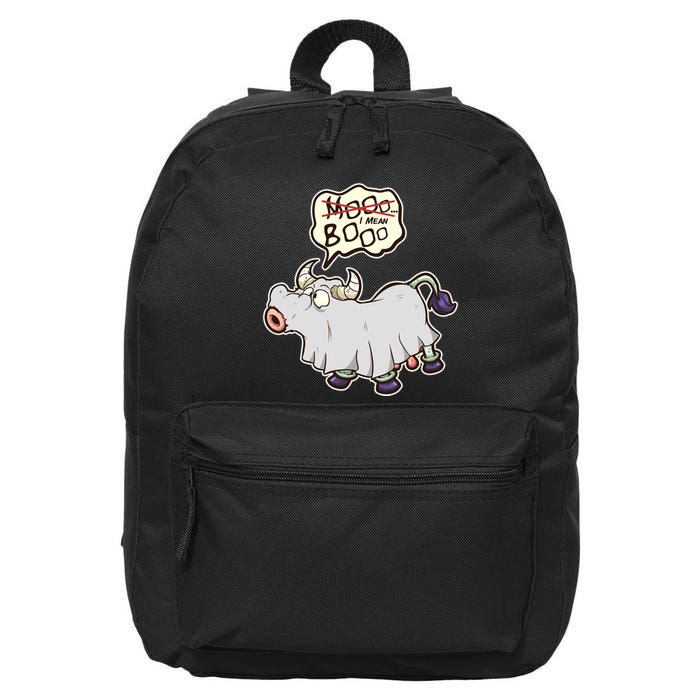 Funny Halloween Cow Moo I Mean Boo 16 in Basic Backpack