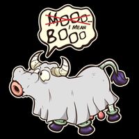 Funny Halloween Cow Moo I Mean Boo 16 in Basic Backpack