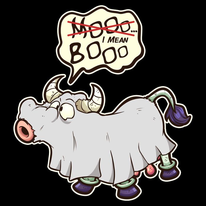 Funny Halloween Cow Moo I Mean Boo 16 in Basic Backpack