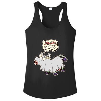 Funny Halloween Cow Moo I Mean Boo Ladies PosiCharge Competitor Racerback Tank