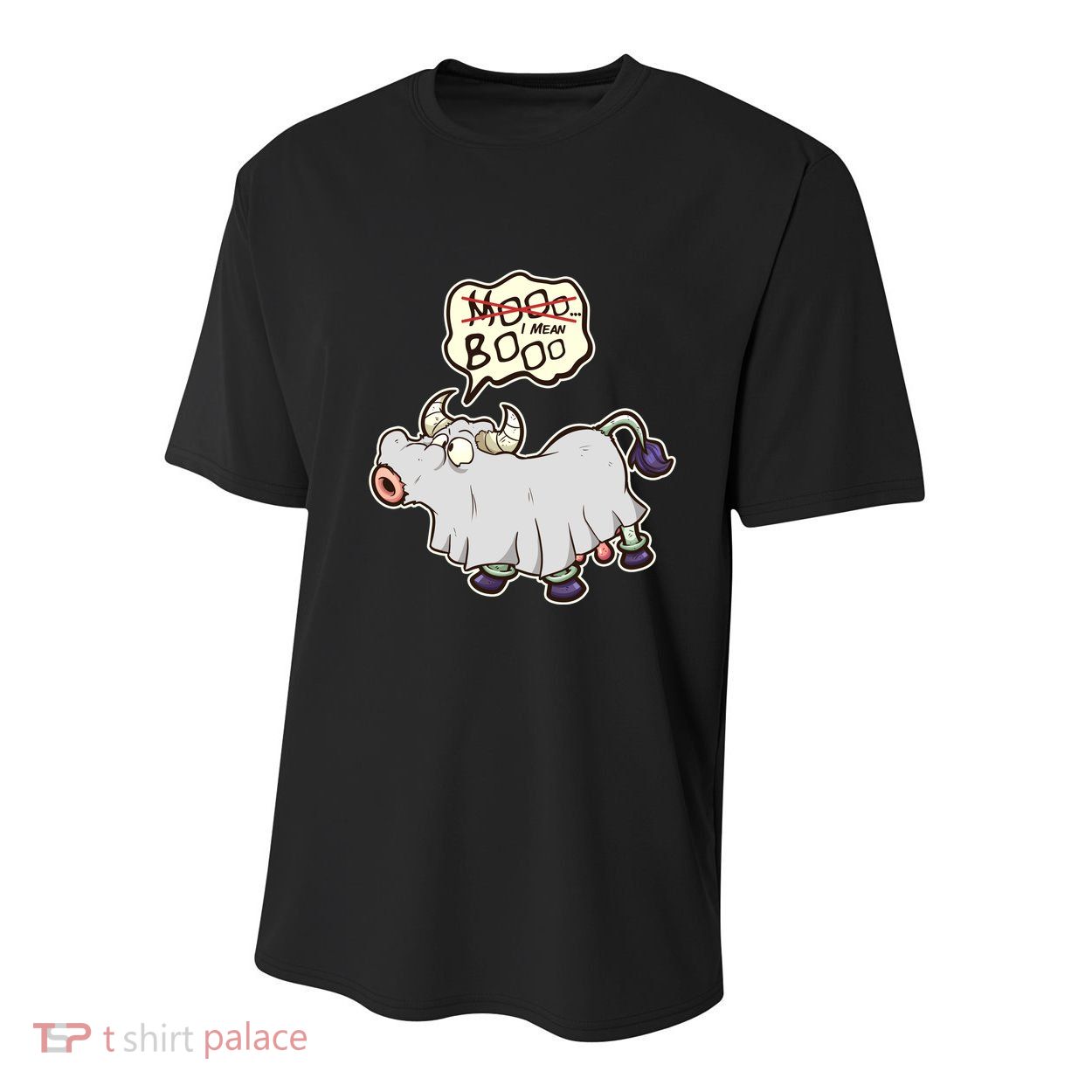 Funny Halloween Cow Moo I Mean Boo Youth Performance Sprint T-Shirt