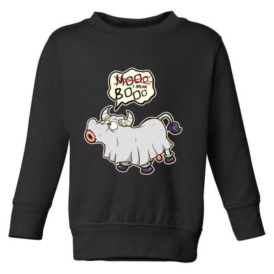 Funny Halloween Cow Moo I Mean Boo Toddler Sweatshirt