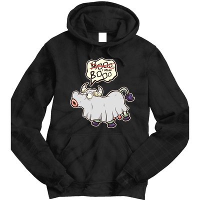 Funny Halloween Cow Moo I Mean Boo Tie Dye Hoodie