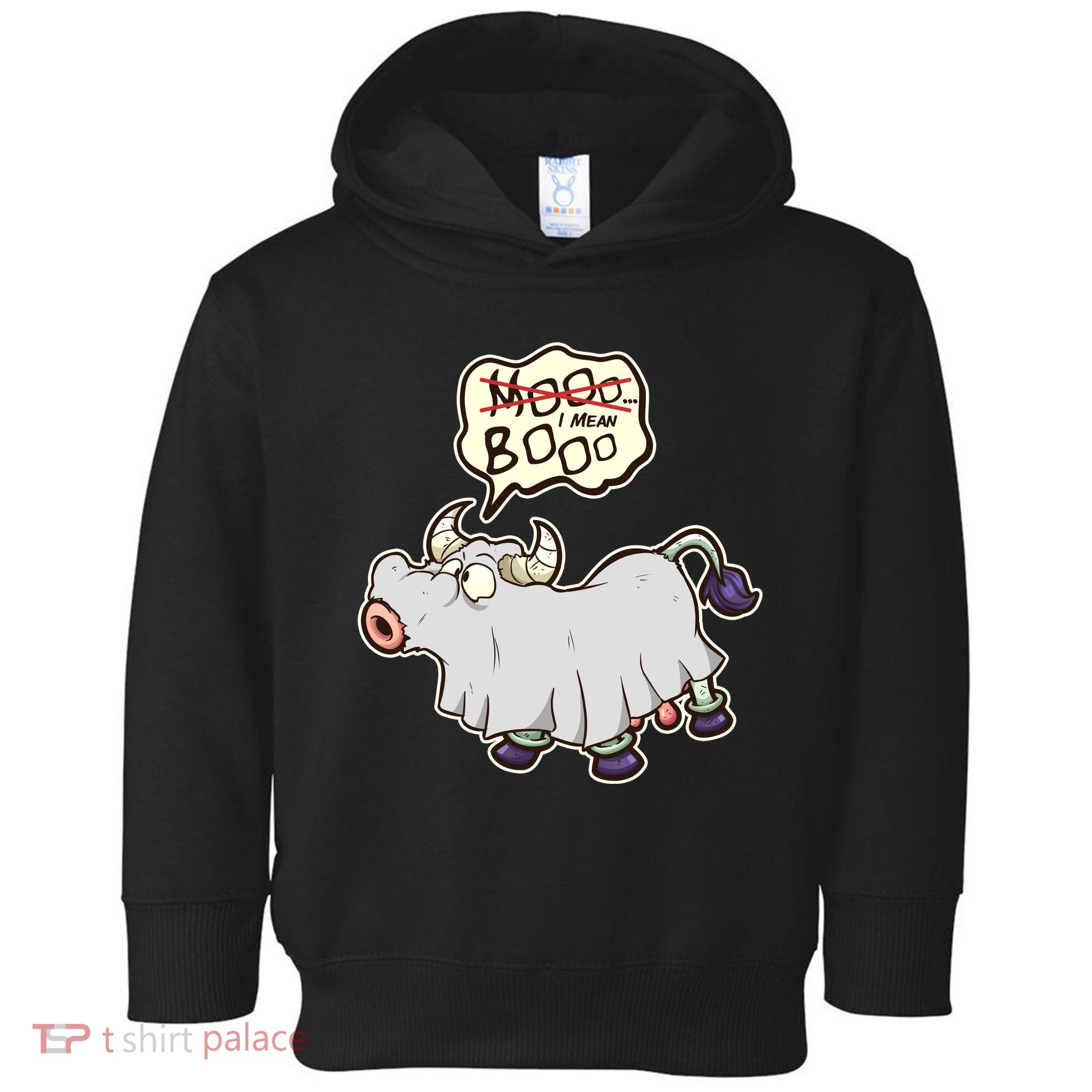 Funny Halloween Cow Moo I Mean Boo Toddler Hoodie