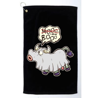 Funny Halloween Cow Moo I Mean Boo Golf Towel