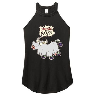 Funny Halloween Cow Moo I Mean Boo Women's Perfect Tri Rocker Tank