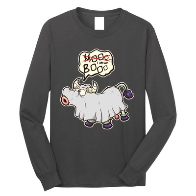 Funny Halloween Cow Moo I Mean Boo Long Sleeve Shirt