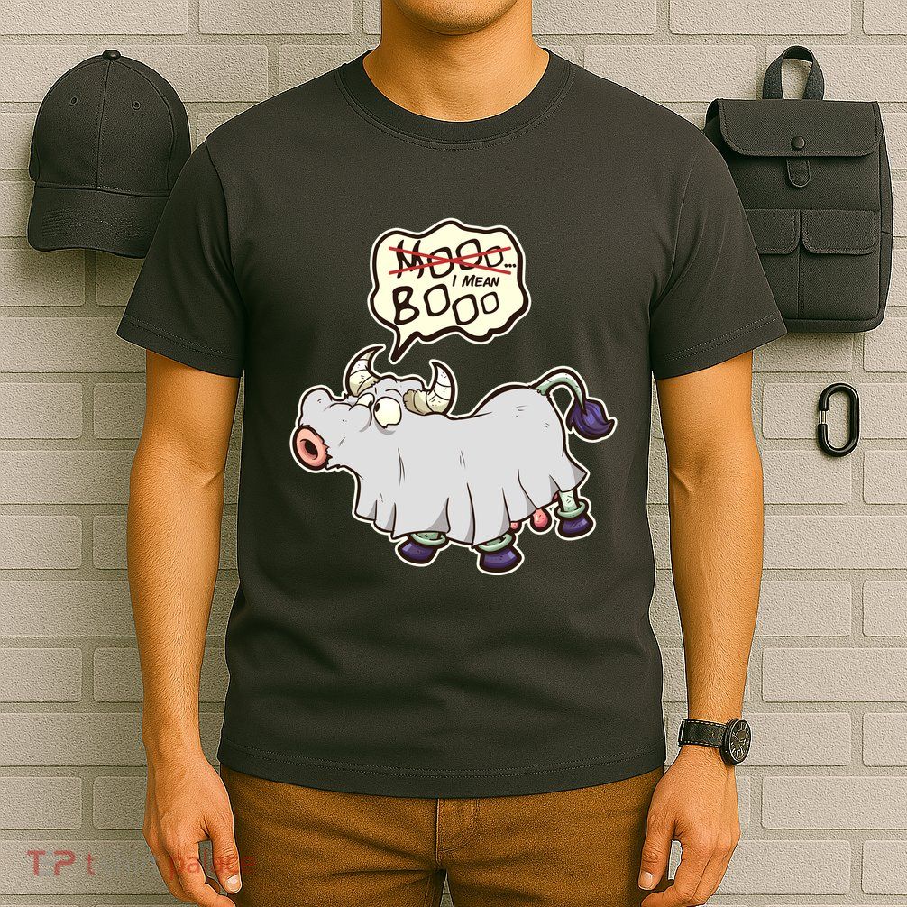 Funny Halloween Cow Moo I Mean Boo T-Shirt