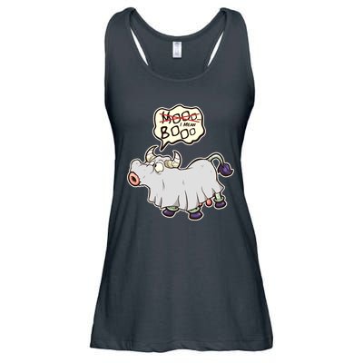 Funny Halloween Cow Moo I Mean Boo Ladies Essential Flowy Tank
