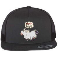 Funny Halloween Cow Moo I Mean Boo Flat Bill Trucker Hat