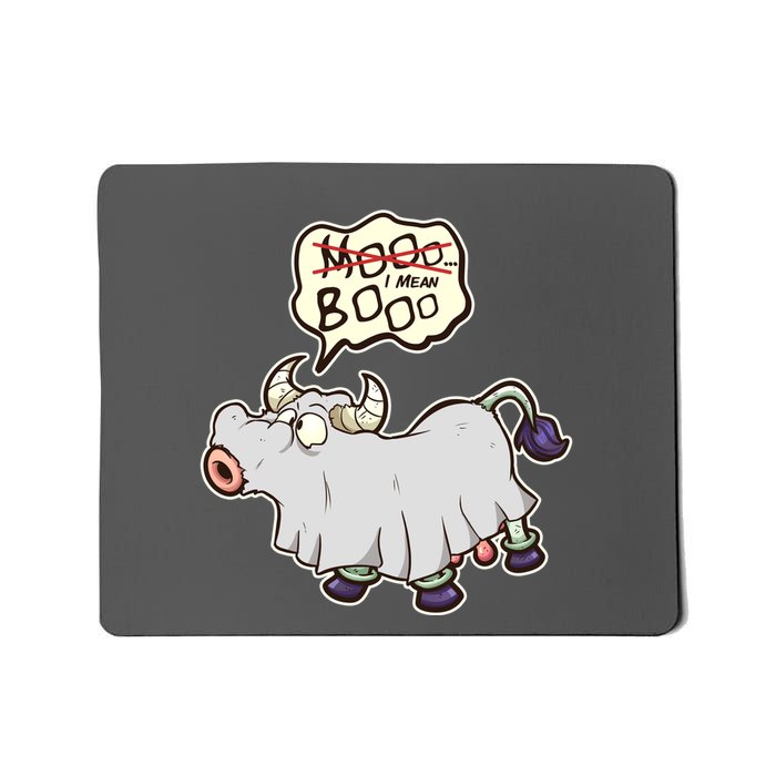Funny Halloween Cow Moo I Mean Boo Mousepad