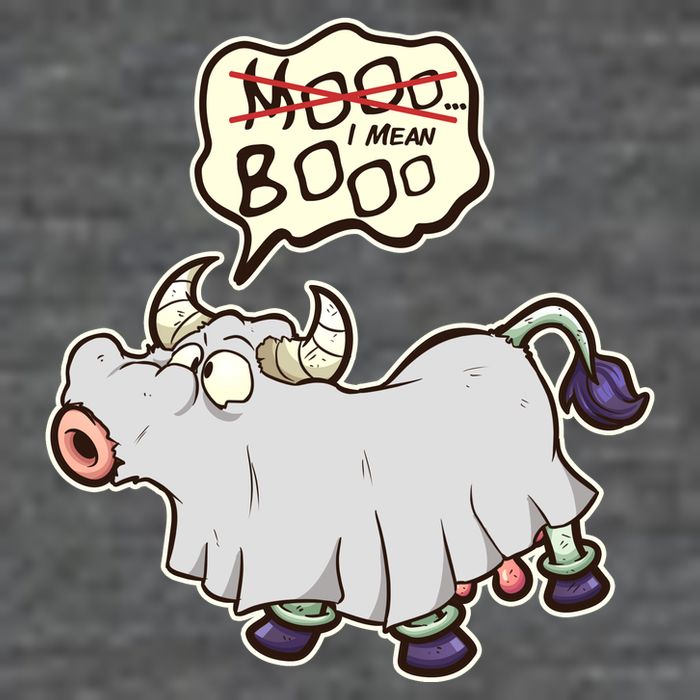 Funny Halloween Cow Moo I Mean Boo Mousepad