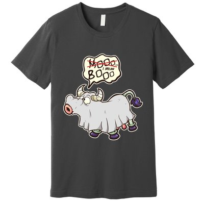 Funny Halloween Cow Moo I Mean Boo Premium T-Shirt