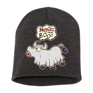 Funny Halloween Cow Moo I Mean Boo Short Acrylic Beanie