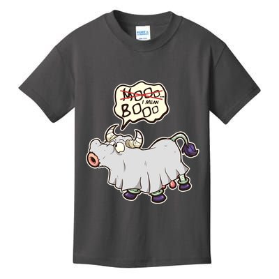 Funny Halloween Cow Moo I Mean Boo Kids T-Shirt