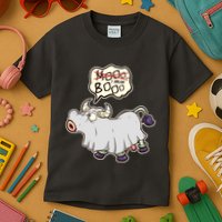 Funny Halloween Cow Moo I Mean Boo Kids T-Shirt