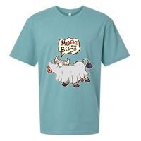 Funny Halloween Cow Moo I Mean Boo Sueded Cloud Jersey T-Shirt