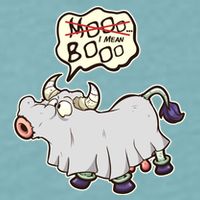 Funny Halloween Cow Moo I Mean Boo Sueded Cloud Jersey T-Shirt