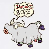 Funny Halloween Cow Moo I Mean Boo Garment-Dyed Sweatshirt
