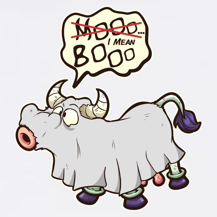 Funny Halloween Cow Moo I Mean Boo Garment-Dyed Sweatshirt
