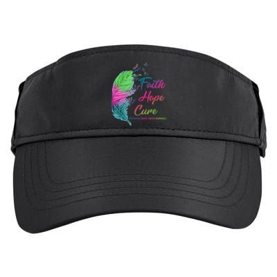 Faith Hope Cure Metastatic Breast Cancer Feather Adult Drive Performance Visor