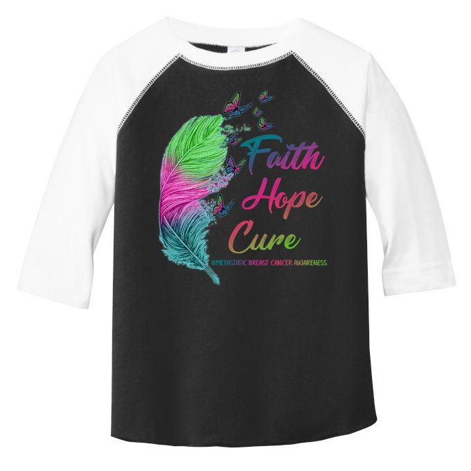 Faith Hope Cure Metastatic Breast Cancer Feather Toddler Fine Jersey T-Shirt