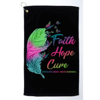 Faith Hope Cure Metastatic Breast Cancer Feather Golf Towel