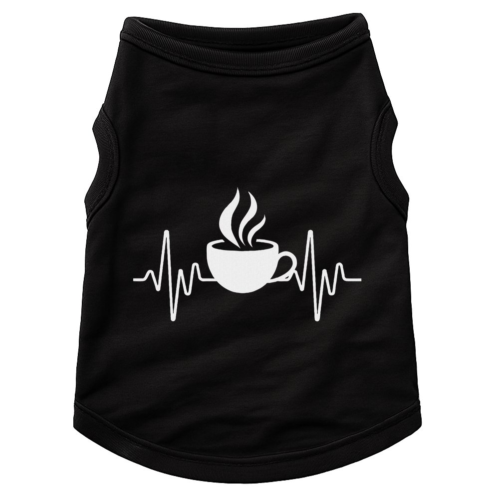 Funny Heartbeat Coffee Cup Cute Heartbeat Coffee Lover Doggie Tank