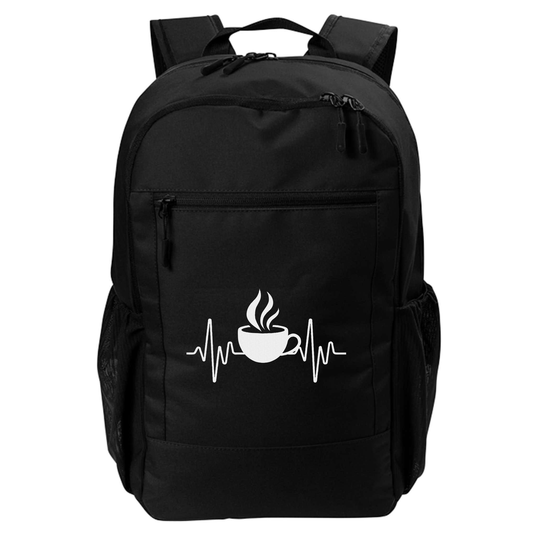 Funny Heartbeat Coffee Cup Cute Heartbeat Coffee Lover Backpack