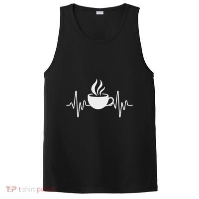Funny Heartbeat Coffee Cup Cute Heartbeat Coffee Lover PosiCharge Competitor Tank