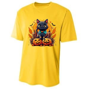 Funny Halloween Cat Costume Pumpkin Cat Black Cat Halloween Performance Sprint T-Shirt